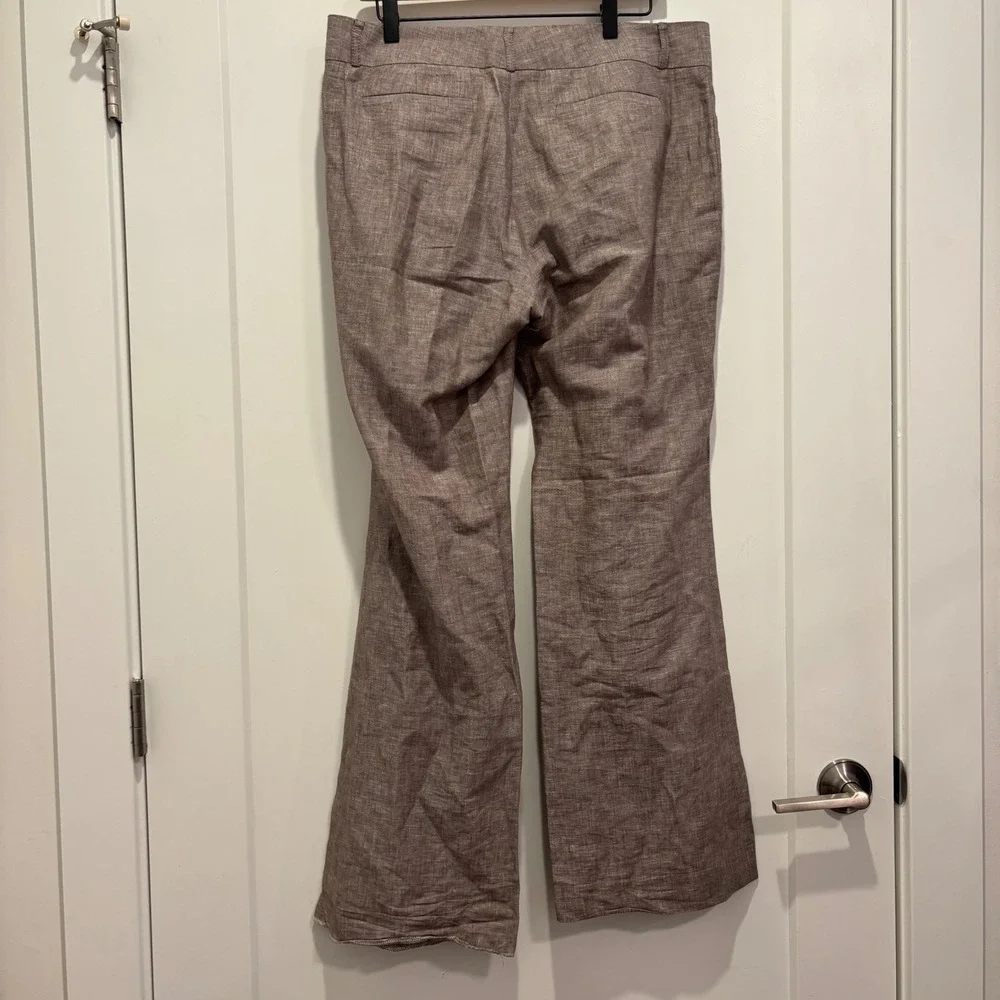 Banana Republic Martin Fit 718 Brown Linen Cotton Trousers Pants Womens 12